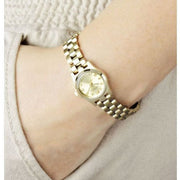 Marc Jacobs Henry Dinky Gold Dial Gold Steel Strap Watch for Women - MBM3199