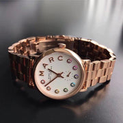 Marc Jacobs Baker Dexter White Dial Rose Gold Steel Strap Watch for Women - MBM3443