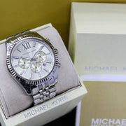 Michael Kors Lexington Silver Dial Silver Steel Strap Watch for Men - MK8405