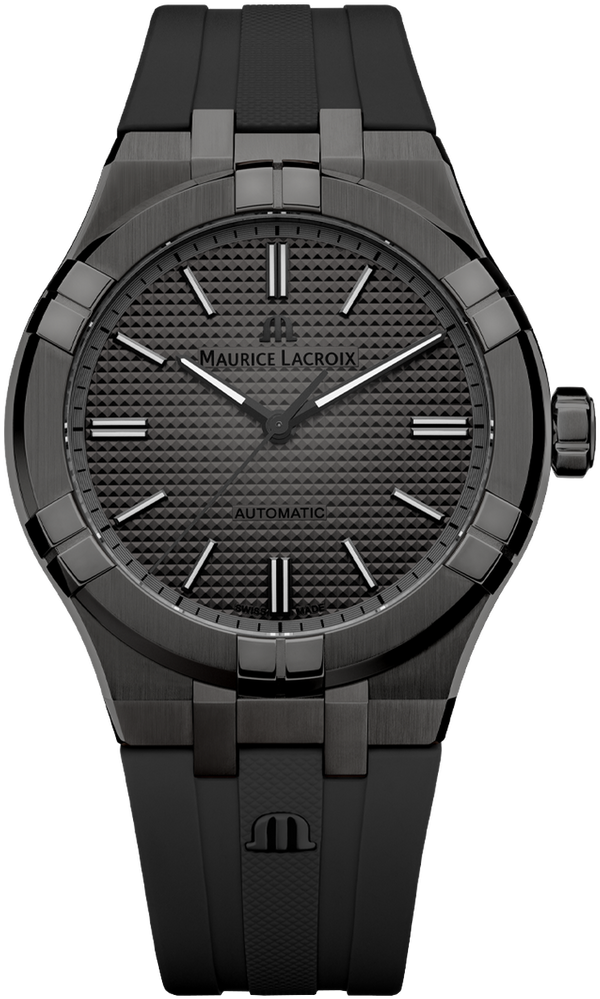 Maurice Lacroix Aikon Automatic Gunmetal Dial Black Rubber Strap Watch For Men - AI6008-PVB00-330-2