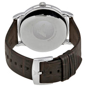 Emporio Armani Luigi Quartz Gray Dial Brown Leather Strap Watch For Men - AR1996