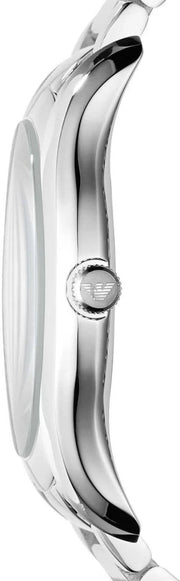 Emporio Armani Valente Quartz Black Dial Silver Steel Strap Watch For Men - AR11086