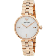 Emporio Armani Arianna Analog Mother of Pearl Dial Rose Gold Steel Strap Watch For Women - AR11196