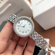 Emporio Armani Rosa Quartz White Dial Silver Steel Strap Watch For Women - AR11354