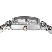 Emporio Armani Gianni T Bar White Mother Of Pearl Dial Two Tone Steel Strap Watch For Women - AR11519