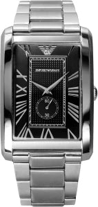 Emporio Armani Classic Analog Black Dial Silver Steel Strap Watch For Men - AR1608