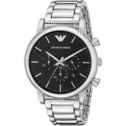 Emporio Armani Luigi Black Dial Silver Steel Strap Watch For Men - AR1894