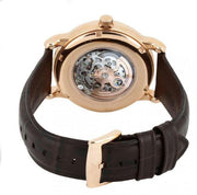 Emporio Armani Epoca White Skeletal Dial Black Leather Strap Watch For Men - AR2073