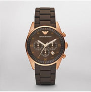 Emporio Armani Sport Chronograph Brown Dial Brown Steel Watch For Men - AR5890