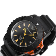 Emporio Armani Sportivo Quartz Black Dial Black Silicone Strap Watch For Men - AR5969