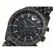 Emporio Armani Tazio Chronograph Black Dial Black Steel Strap Watch For Men - AR5989