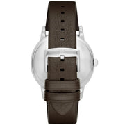 Emporio Armani Kappa Quartz White Dial Brown Leather Strap Watch For Men - AR80006
