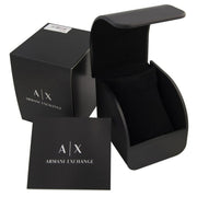Armani Exchange Hampton Chronograph Black Dial Black Leather Strap Watch For Men - AX2400