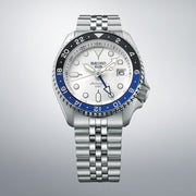 Seiko 5 Sports SKX GMT Automatic Sky Blue Dial Silver Steel Strap Watch For Men - SSK033K1