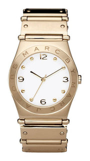 Marc Jacobs Amy White Dial Gold Steel Strap Watch for Women - MBM8519