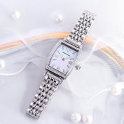 Emporio Armani Gianni T-Bar Quartz White Dial Silver Steel Strap Watch For Women - AR11405