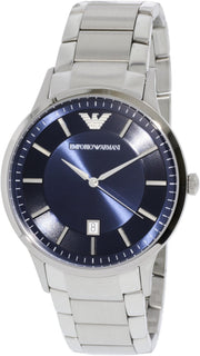 Emporio Armani Renato Blue Dial Silver Steel Strap Watch For Men - AR2477