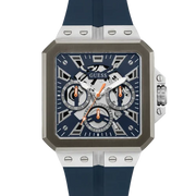 Guess Leo Chronograph Navy Blue Dial Blue Silicone Strap Watch For Men - GW0637G1