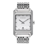 Burberry Heritage Diamond White Dial Silver Stainless Steel Strap Watch for Women - BU1583