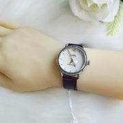 Coach Delancey White Dial Purple Leather Strap Watch for Women - 14502886