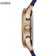 Guess Marina Multifunction White Dial Blue Rubber Strap Watch for Women - W1025L4