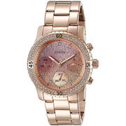 Guess Confetti Pink Dial Rose Gold Steel Strap Watch For Women - W0774L3