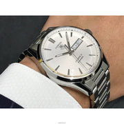 Tag Heuer Carrera Calibre 5 Automatic White Dial Silver Steel Strap Watch for Men - WAR201B.BA0723