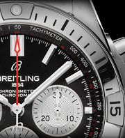 Breitling Chronomat B01 42mm Black Dial Silver Steel Strap Watch for Men - AB0134101B1A1
