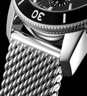 Breitling Superocean Heritage Chronograph 44 Black Dial Silver Mesh Bracelet Watch for Men - A13313121B1A1