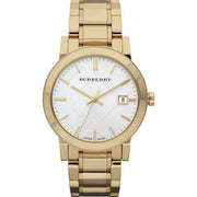 Burberry The City Silver Dial Gold Steel Strap Unisex Watch - BU9003