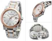Burberry The City White Dial Two Tone Steel Strap Watch for Women - BU9105