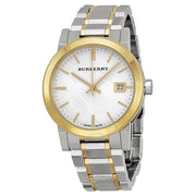 Burberry The City White Dial Two Tone Steel Strap Watch for Women - BU9115