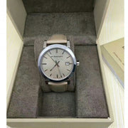 Burberry The City Beige Dial Beige Leather Strap Watch for Women - BU9107