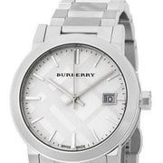Burberry The City White Dial Silver Steel Strap Watch for Women - BU9144