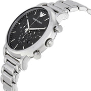 Emporio Armani Luigi Black Dial Silver Steel Strap Watch For Men - AR1894