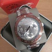 Fossil Bannon Multifunction Brown Dial Two Tone Steel Strap Watch for Men - BQ2502