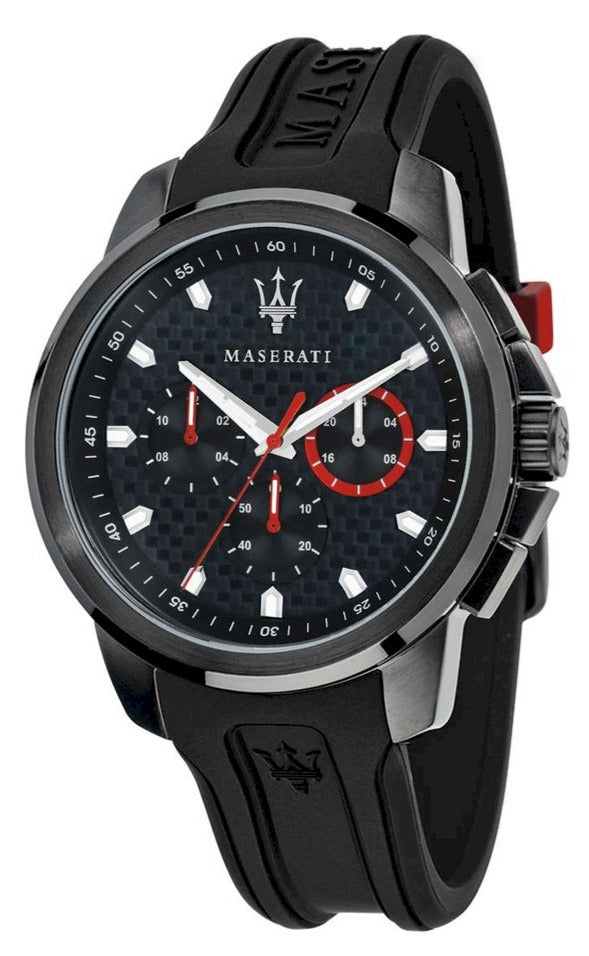 Maserati SFIDA Chronograph Quartz Stainless Steel Black Dial Watch For Men - R8851123007