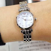 Emporio Armani Gianni Blue Dial Silver Steel Strap Watch For Women - AR1961