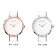 Calvin Klein Seduce White Dial Two Tone Steel Strap Watch for Women - K4E2N116