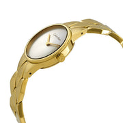 Calvin Klein Snake Silver Dial Yellow Gold Steel Strap Watch For Women - K6E23546