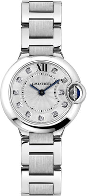 Cartier Ballon Bleu de Cartier Diamonds Silver Dial Silver Steel Strap Watch for Women - WE902073