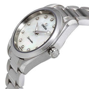 Omega Seamaster Aqua Terra Quartz Diamonds Mother of Pearl Dial Silver Steel Strap Watch for Women - 220.10.28.60.55.001
