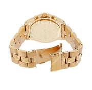Marc Jacobs Blade Chronograph White Dial Gold Steel Strap Watch for Women - MBM3081