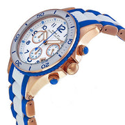 Marc Jacobs Rock Chronograph White Dial Two Tone Silicone Strap Watch for Women - MBM2594