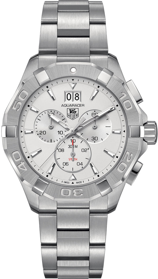 Tag Heuer Aquaracer White Dial Silver Steel Strap Watch for Men - CAY1111.BA0927