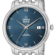 Omega De Ville Prestige Co-Axial Orbis Blue Dial Silver Steel Strap Watch for Men - 424.10.40.20.03.001