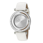 Michael Kors Averi Silver Dial White Leather Strap Watch for Women - MK2524
