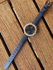 Swarovski Crystal Frost Blue Dial Blue Leather Strap Watch for Women - 5484061