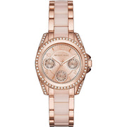 Michael Kors Blair Rose Gold Dial Two Tone Steel Strap Watch for Women - MK6175