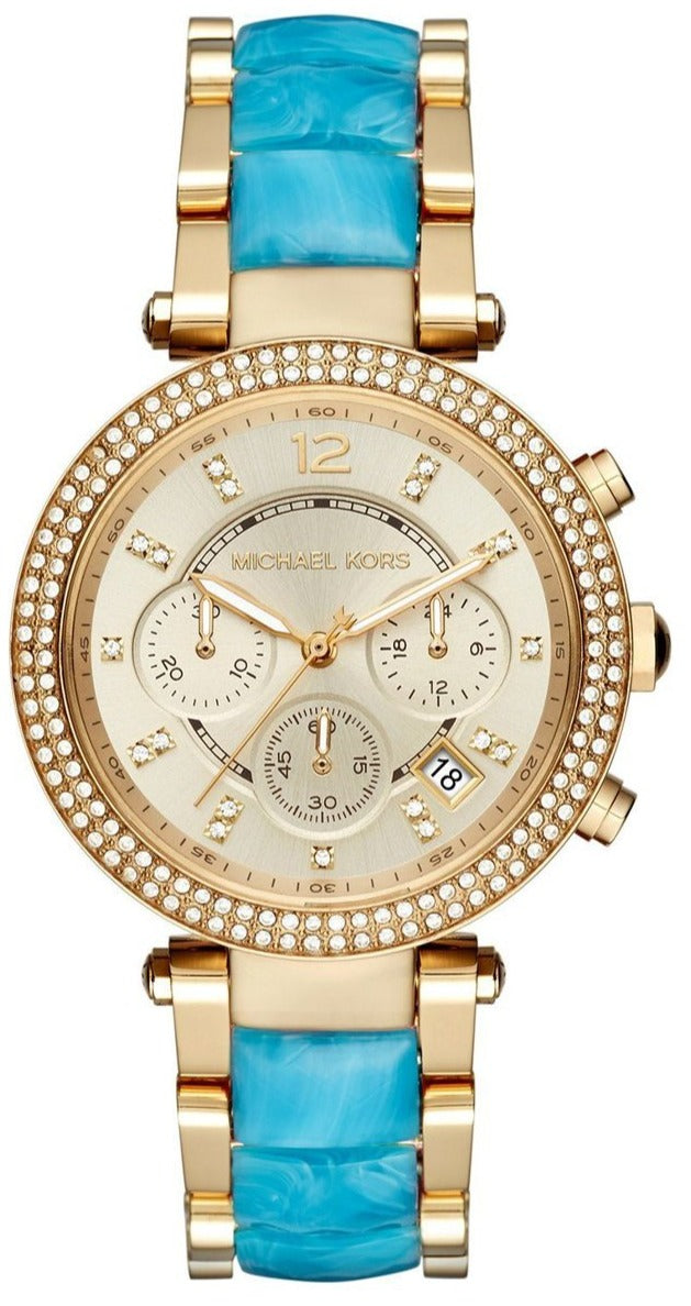 Michael Kors Parker Gold Dial Two Tone Steel Strap Watch for Women - MK6364